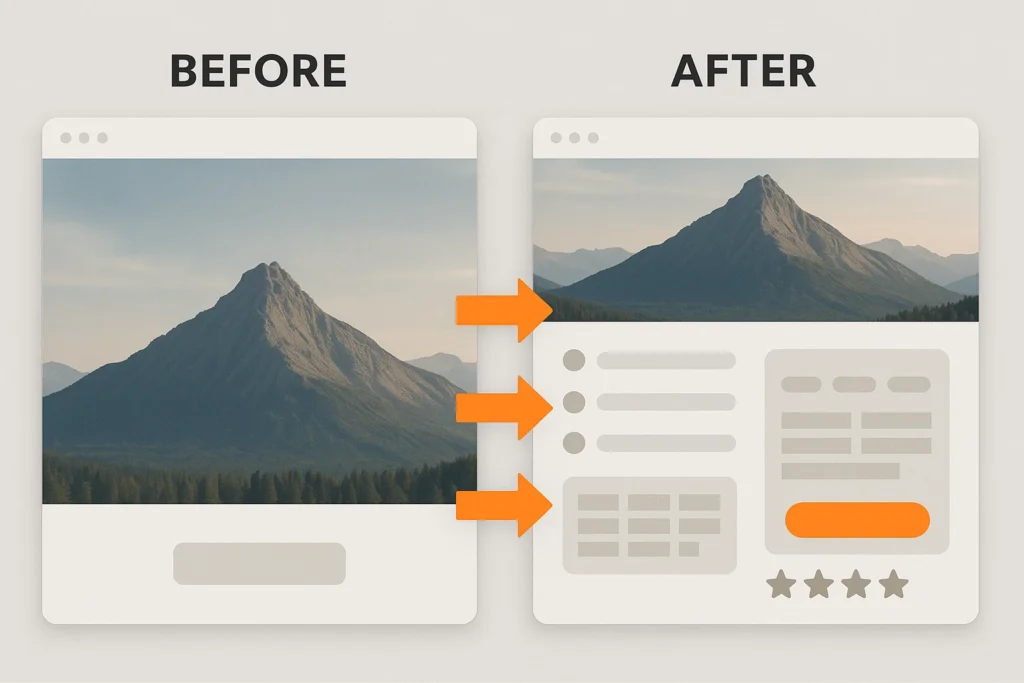 Moving critical information above the fold